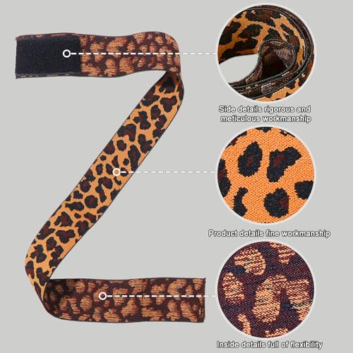 Arabella Orange Leopard Print Pattern 4PCS Lace Melting Band Elastic Bands for Wig Edges Adjustable Edge Wrap to Lay Edges Lace Melting Band for Baby Hair Wig Melt Bands Lace Band Wig Accessories