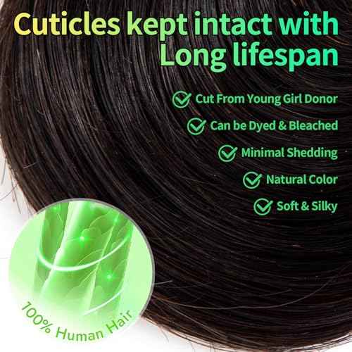 Human Hair Bundles Body Wave Natural Color, 18 20 22 24 Inch - 4 Bundles, Body Wave Bundles Human Hair 12A Unprocessed Brazilian Virgin Wavy Bundles for Black Women