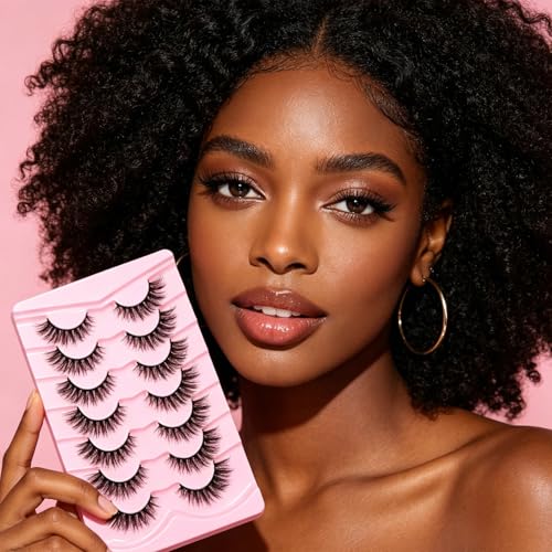 7 Pairs Dramatic Fluffy False Eyelashes 7-13mm Black Band