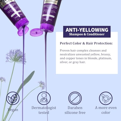 Danliss Sulfate-Free Purple Shampoo & Conditioner Set for Blonde Hair