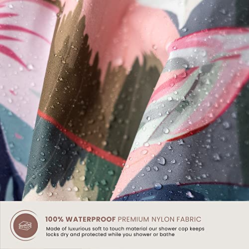 Reusable Waterproof Shower Cap Women | Leakproof Silicone Band
