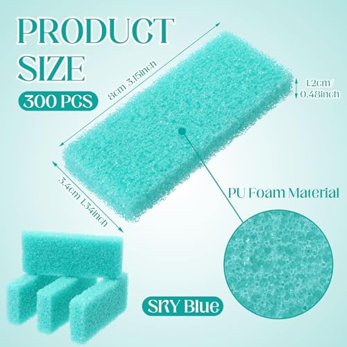 Pumice Stone Bulk 300 Pack - Foot Scrubber Callus Remover for Feet (Cyan)