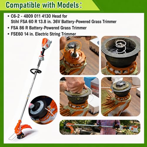 C6-2 Replacement Trimmer Head for STIHL FS 40/FS 50 (2-Pack)