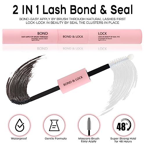 Cluster Lash Extension Kit, 392 Pcs D Curl with Glue & Remover