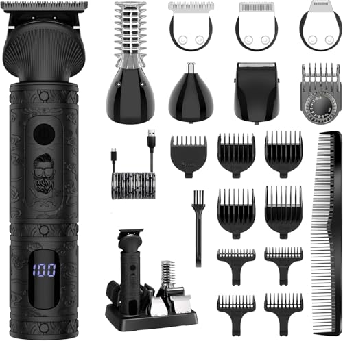 Scttomon 7-in-1 Beard Trimmer Kit for Men - T-Blade, Cordless