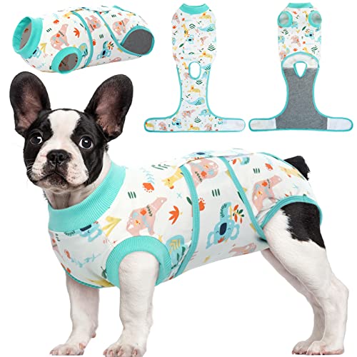 Kuoser Recovery Suit for Dogs Cats After Surgery, Professional Pet Recovery Shirt Dog Abdominal Wounds Bandages, Substitute E-Collar & Cone,Prevent Licking Dog Onesies Pet Surgery Recovery Suit