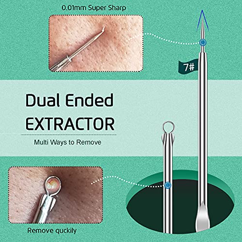 8PCS Blackhead Remover Kit - Pimple Extractor Tools for Face, Stainless Steel