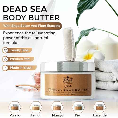 Salt Cellar Spa Lavender Body Butter for Women, Made with Dead Sea Minerals, Shea Butter & Plant Extracts, Luxurious Skin Rejuvenation & Moisturization, Made in Israel, Cruelty-Free, Paraben Free