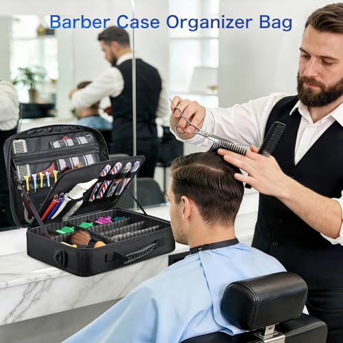 Professional Barber Clipper Case with Adjustable Dividers