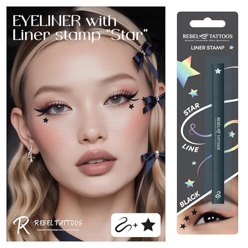 2-in-1 Eyeliner Stamp Star - Waterproof 24H Black Liquid