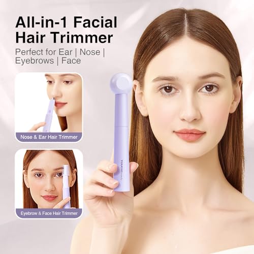 TOUCHBeauty Upgraded Nose Hair Trimmer for Women£¬All-in-1 Facial Hair Trimmer with 11,000 RPM Powerful Motor, Rechargeable, IPX7 Waterproof, for Face Ear Nose and Eyebrow