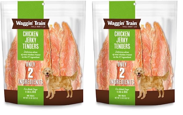 Waggin' Train Limited Ingredient, Grain Free Dog Treat, Chicken Jerky Tenders - 11 oz. Pouch (Pack of 2)