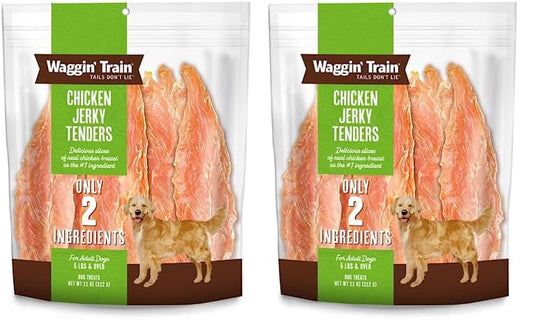 Waggin' Train Limited Ingredient, Grain Free Dog Treat, Chicken Jerky Tenders - 11 oz. Pouch (Pack of 2)