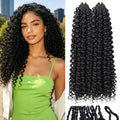 MAYSA 18-Inch Pre-Looped Curly Crochet Hair Extensions - 120 Strands Water Wave - Natural Black