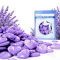 Hard Wax Beads, 400g Heart Wax Beans for Sensitive Skin, Hypoallergenic Waxing Bead for Coarse Hair Removal, Body, Brazilian, Facial, Bikini, Legs, Armpits Women Home Purple