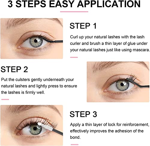 Cluster Lashes Extensions 144Pcs 9mm D Curl DIY