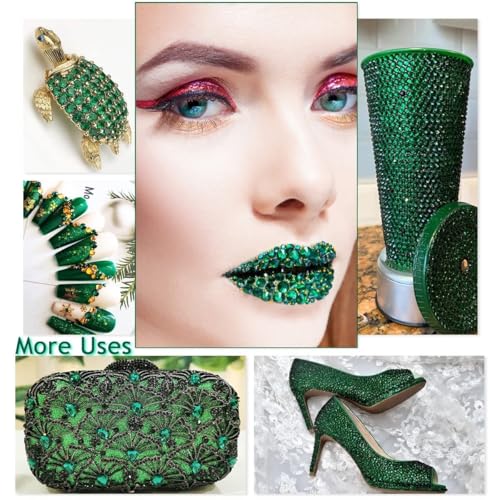 Green Crystal Resin Rhinestones 2-6mm 3 Color Set with B7000 Glue