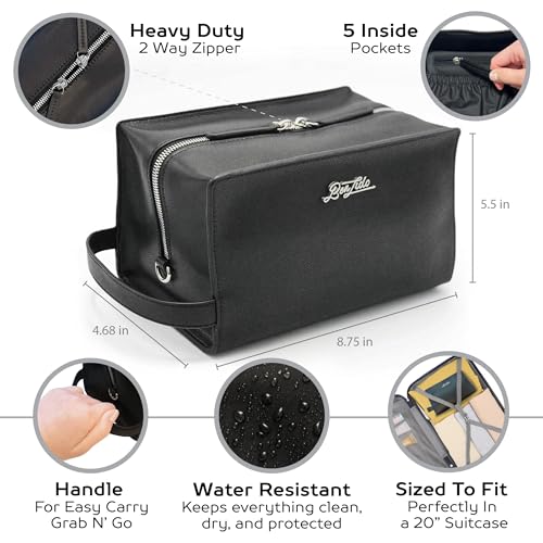 Men's 30-Piece Travel Toiletry Kit with Leather Bag