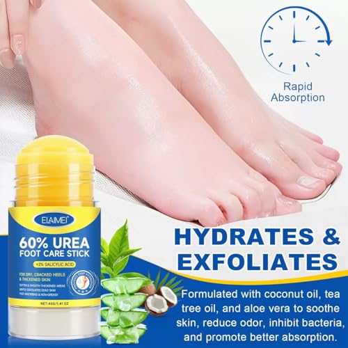 60% Urea Cream Stick with 2% Salicylic Acid Foot Balm - 2 Pack (1.4 oz)