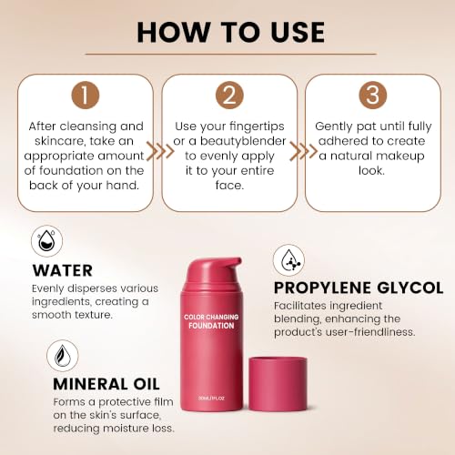 Color Changing Foundation - Skin Tone Adapting Liquid, 2 pcs