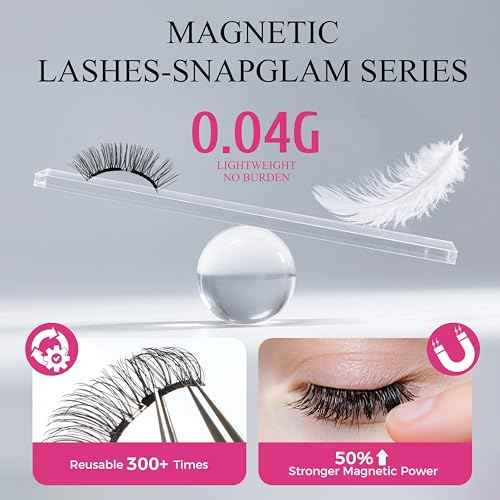 VEYESBEAUTY Magnetic Eyelashes with Applicator Reusable Magnetic Lashes Natural Look No Glue Needed False Eyelashes, Moonlit Lashes Kit Easy to Wear and Remove