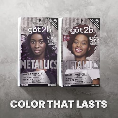Got2b Metallics Permanent Hair Color, M64 Purple Night Charcoal