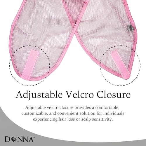 DONNA Black Mesh Hair Wrap for Women - Breathable, Adjustable Sleep & Daily Cap