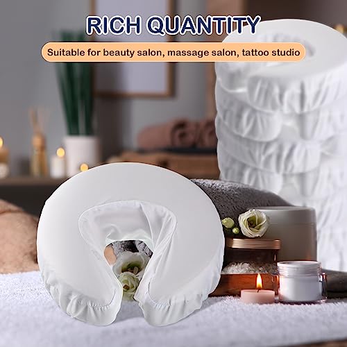 Tatuo 12 Pcs Massage Table Face Cradle Covers Microfiber White
