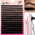 Fluffy Lash Clusters Kit 150D D Curl 10-18mm with Glue & Tools