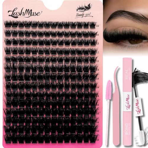 Fluffy Lash Clusters Kit 150D D Curl 10-18mm with Glue & Tools