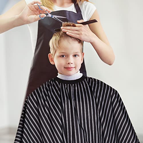 Professional Hair Cutting Cape & Neck Duster Brush Set - Large Size Black & White Stripes