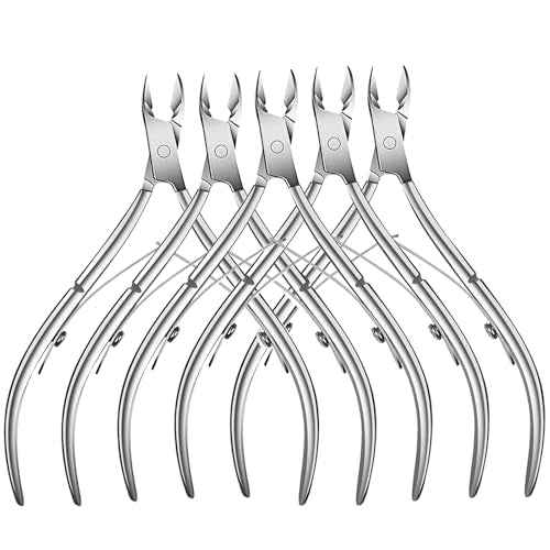 5 Packs Cuticle Trimmer, Cuticle Nippers Professional Stainless Steel Cuticle Cutter Clippers Cuticle Remover, Pedicure Manicure Tools for Fingernails and Toenails