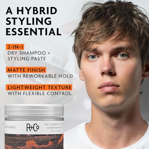 R+Co Badlands Dry Shampoo Paste 2.2 oz | Oil-Absorbing Styling Paste