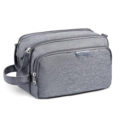 Vorspack Grey Large Travel Toiletry Bag with Organized Compartments