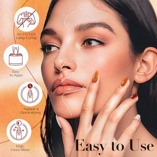 AZUREBEAUTY Fall Dip Powder Nail Set Yellow Orange Gold Red Shimmery Green Glitter 6 Colors Dipping Powder Starter Kit French Nail Art Manicure DIY Salon, No Need Nail Lamp Cured