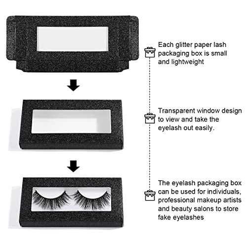 40 Piece Eyelash Packaging Box Set with Lash Trays (Black)