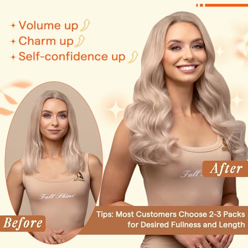 Full Shine Butterfly Weft Hair Extensions 20 Inch 50G Ash Blonde