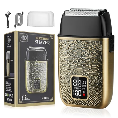 Mens Foil Shavers, Beard Trimmers for Men Professional,Electric Shavers for Men, Mustache Trimmer Face Shaver, Wet/Dry Beard Shaver, 3 Peeds Electric Razor for Face