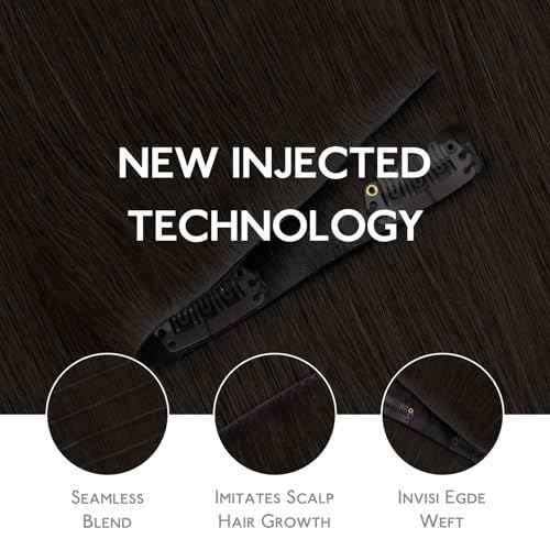 WENNALIFE Invisi Edge Clip in Hair Extensions Real Human Hair, 18 Inch 130g 7pcs Dark Brown Seamless Invisible PU Skin Weft Straight Extensiones De Cabello Hmano Clip Ins