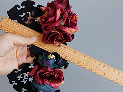 Love Sweety Halloween Vintage Crown Rose Headband Gothic Floral Headpiece (Crown)