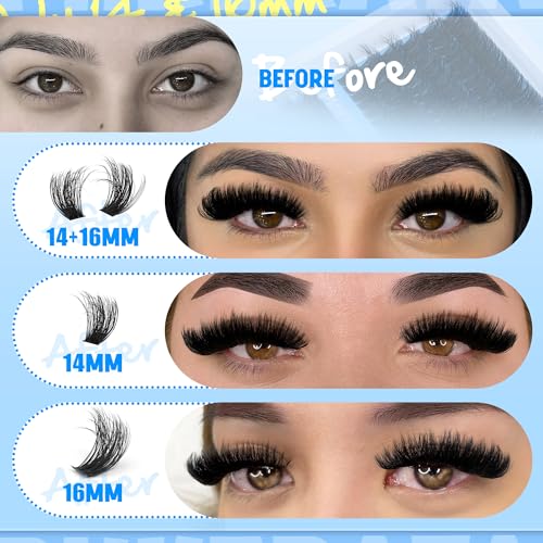 14-16mm Volume Lash Clusters - Russian D Curl Wispy Extensions