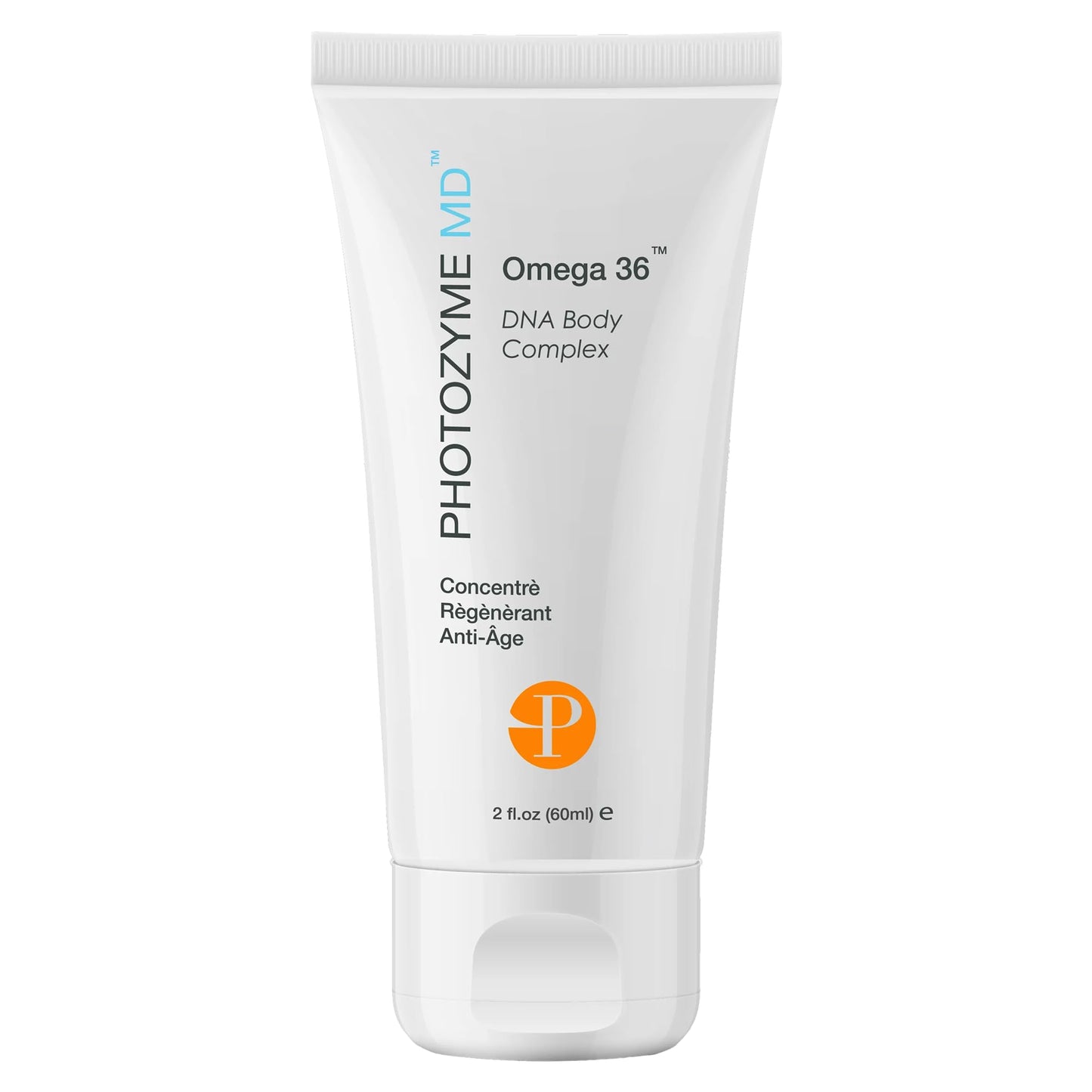 Photozyme Omega 36 Body Complex – Anti-Aging Body Cream with Omega 3,6, Ceramides & DNA Repair Enzymes – Hydrating, Firming, Nourishing, Fragrance Free, Unscented – 2 fl oz