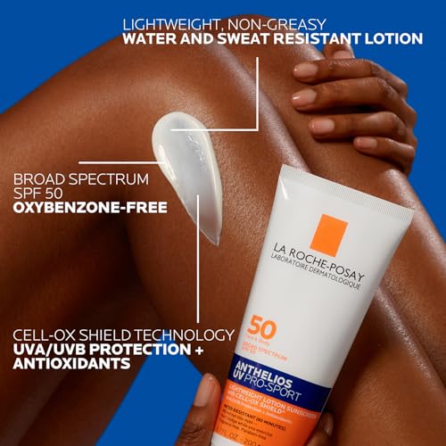 La Roche-Posay Anthelios UV Pro-Sport SPF 50 Sunscreen Lotion 6.76 Fl Oz – Water & Sweat Resistant Face & Body