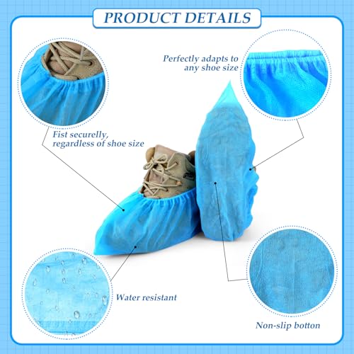 Disposable Slippers for Guest 36 Pairs Velvet Slippers and 400 Pieces Disposable Non Slip Thick Extra Long Shoe Covers for Indoor Outdoor Use