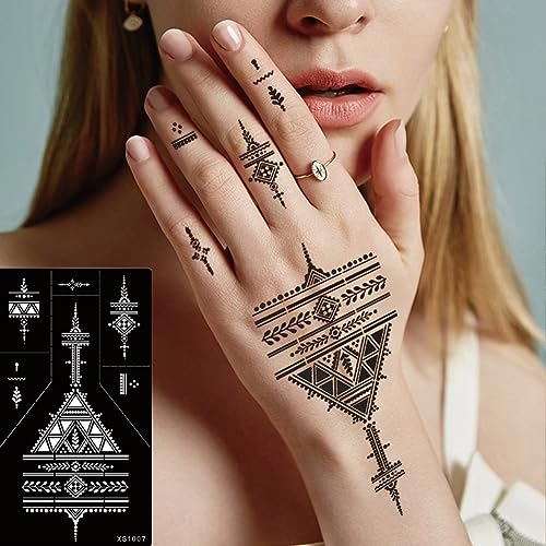 16 Sheets Reusable Henna Tattoo Stencils for Women