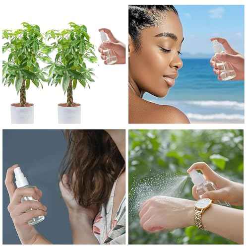 Small Spray Bottle, Clear Empty Mini Travel Plastic Bottle. Premium spray bottles for perfumes and cosmetics. 2 * 1oz, 2 * 1.7oz. (4 Pack)