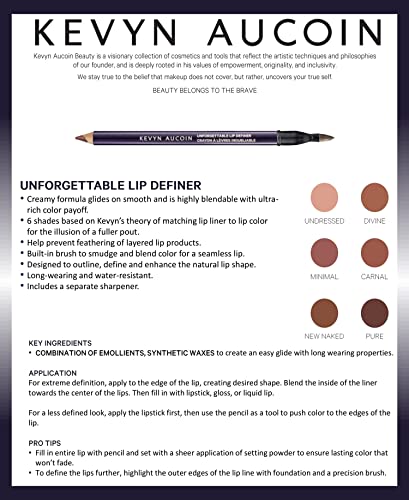 Kevyn Aucoin Unforgettable Lip Definer, Carnal: Long-wearing makeup lip definer. Water-resistant, defined tip accentuates lips. Blend-able. Dual-ended pencil and brush. All skin tones and types.