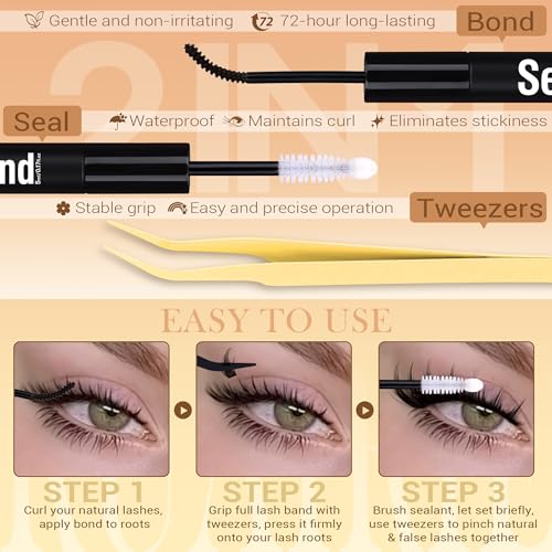 Fairy Lashes Clusters Kit Manga Eyelash Clusters Natural Cluster Eyelash Extensions Wispy Lash Clusters Kit Spiky Cluster Lashes 10-16mm 208pcs Eyelash Extension Kit (Bond Seal and Tweezers)