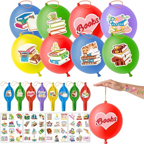 Book Party Favors Set - 72 PCS (48 Tattoos, 24 Balloons)