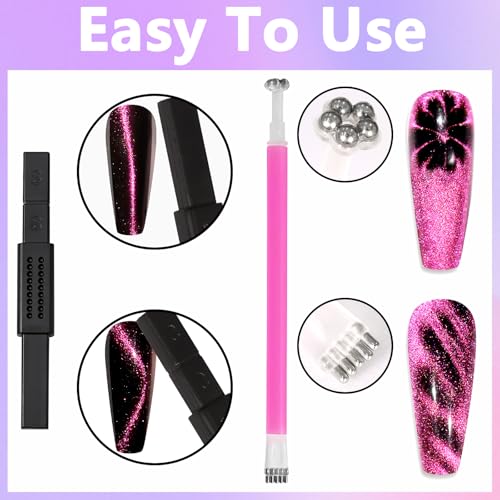 Laza 12 Pcs Nail Magnet Set for Stunning Cat Eye Effects